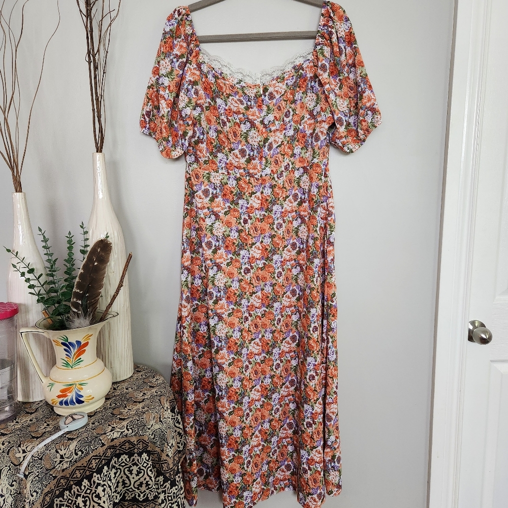 Floral Maxi Dress Womans XL